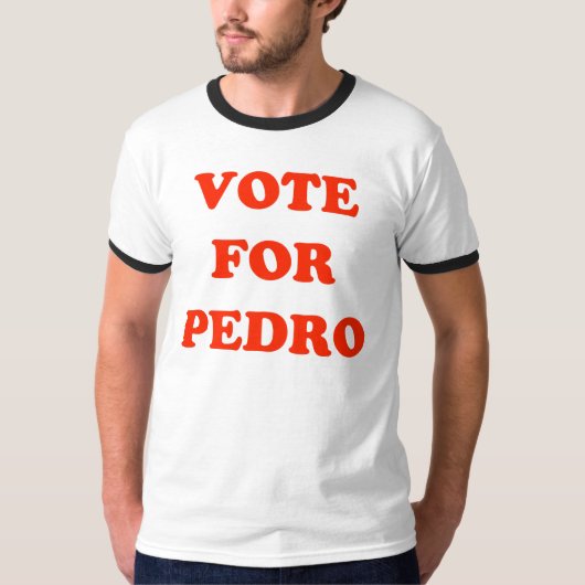 Stemming voor Mannen van Pedro Ringer T-Shirt (Voorkant)