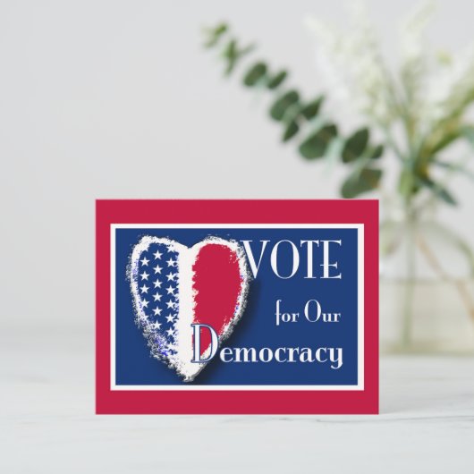 Stemming voor ons democratisch patriottisch hart briefkaart (Staand voorkant)