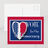 Stemming voor ons democratisch patriottisch hart briefkaart (Voorkant / Achterkant)