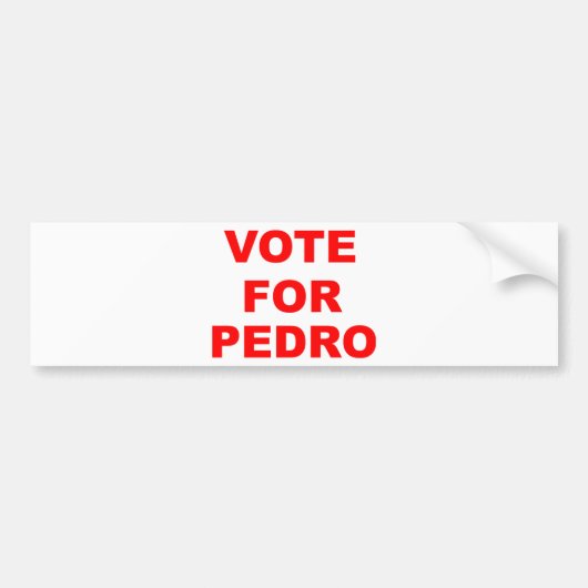 Stemming voor Pedro Bumpersticker (Voorkant)