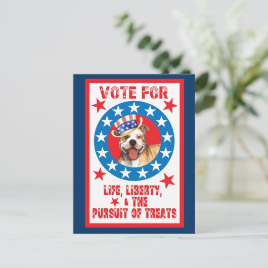 Stemming voor Pit Bull Briefkaart (Staand voorkant)
