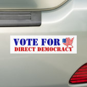 STEMMING VOOR RECHTSTREEKSE DEMOCRATIE Amerika doo Bumpersticker (Op auto)