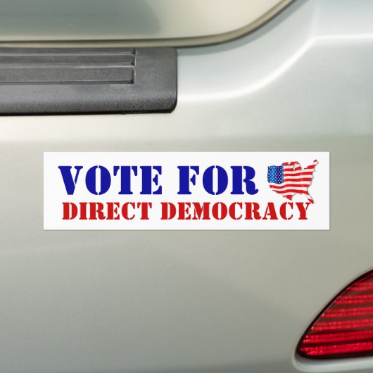 STEMMING VOOR RECHTSTREEKSE DEMOCRATIE Amerika doo Bumpersticker (Op auto)