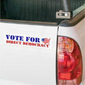 STEMMING VOOR RECHTSTREEKSE DEMOCRATIE Amerika doo Bumpersticker (Op Truck)