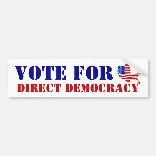 STEMMING VOOR RECHTSTREEKSE DEMOCRATIE Amerika doo Bumpersticker (Voorkant)