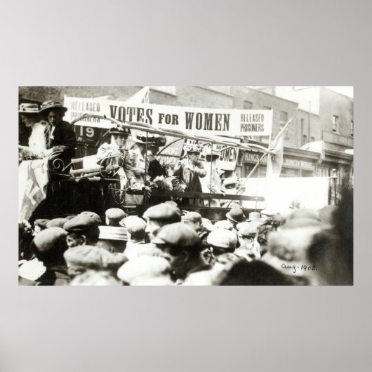 Stemming voor vrouwen, augustus 1908 poster (Voorkant)