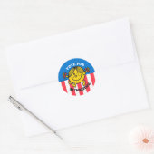 Stemming voor zonneschijn ronde sticker (Envelop)