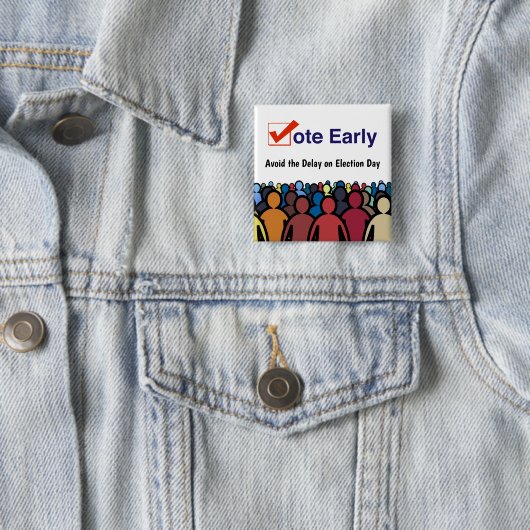 Stemming voortijdig vierkante button 5,1 cm (In situ)