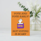 STEMMING VROEG Briefkaart Ghost Niet stemmen is en (Staand voorkant)