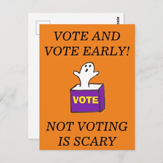 STEMMING VROEG Briefkaart Ghost Niet stemmen is en (Voorkant / Achterkant)