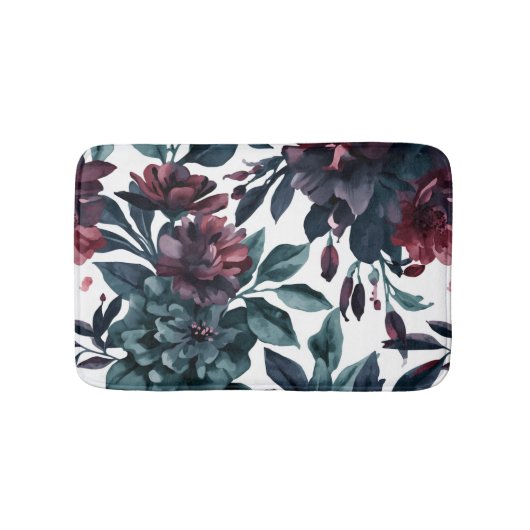 Stemming Waterverf Botanische Bloemen Bloemig Badmat (Voorkant)