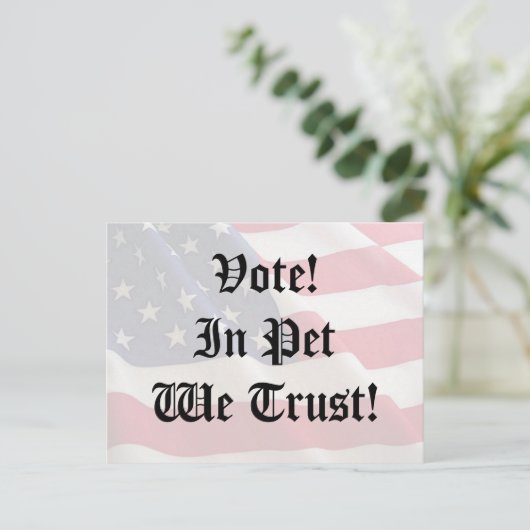 Stemming: we vertrouwen erop briefkaart (Staand voorkant)