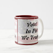 Stemming: we vertrouwen erop tweekleurige koffiemok (Voorkant rechts)