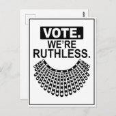 Stemming We zijn meedogenloze RBG Dissent Collar V Briefkaart (Voorkant / Achterkant)