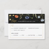Stemming Wilde Bloem Boho Botanische Reactie RSVP Kaart (Voorkant)