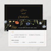 Stemming Wilde Bloem Boho Botanische Reactie RSVP Kaart (Voorkant / Achterkant)