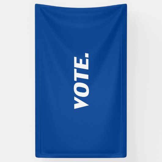 "Stemming" witte letters, blauwe achtergrond Spandoek (Verticaal)