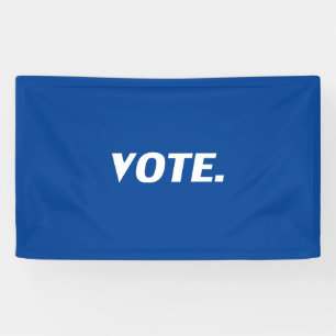 "Stemming" witte letters, blauwe achtergrond Spandoek