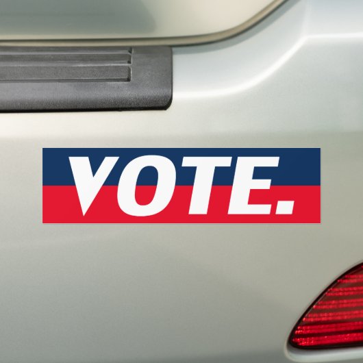 "Stemming" witte letters, rode blauwe achtergrond Bumpersticker (Op auto)