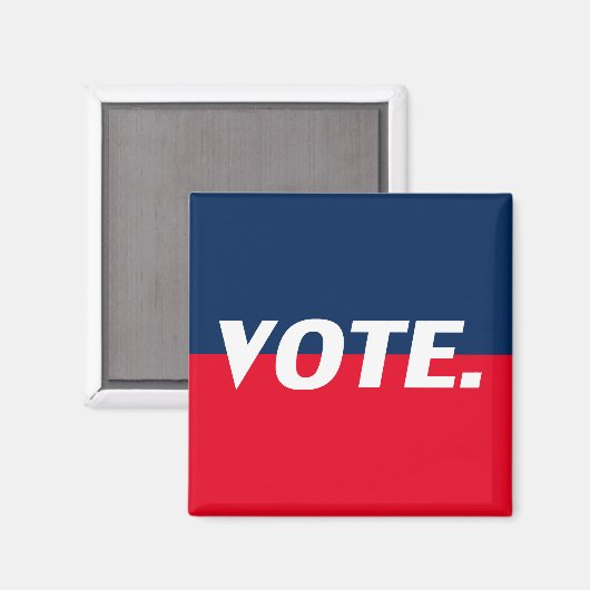 "Stemming" witte letters, rode blauwe achtergrond Magneet (Voorkant / Achterkant)