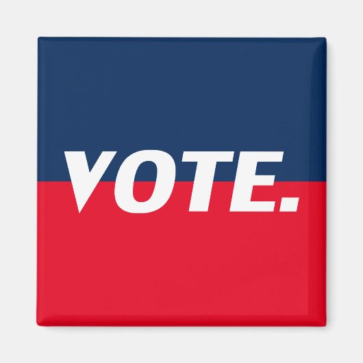 "Stemming" witte letters, rode blauwe achtergrond Magneet (Voorkant)