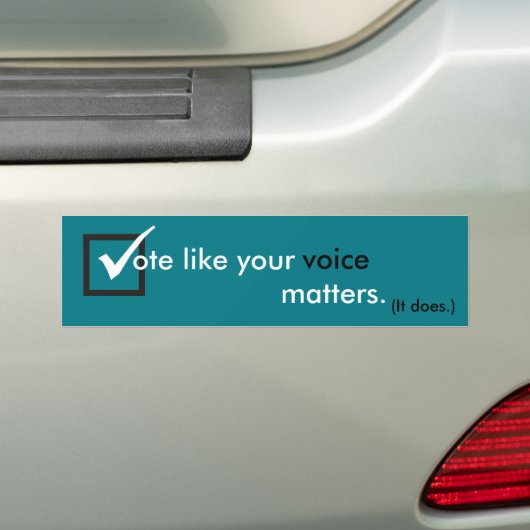 Stemming zoals je stem belangrijk is bumpersticker (Op auto)