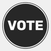 Stemming zwart-wit ronde sticker (Voorkant)