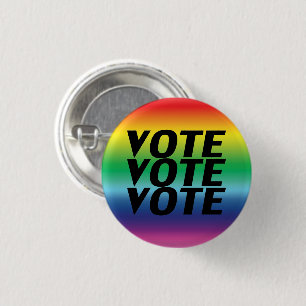 stemming - zwarte Button - pride lgbetq regenboogb