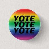 stemming - zwarte Button - pride lgbetq regenboogb (Voorkant)