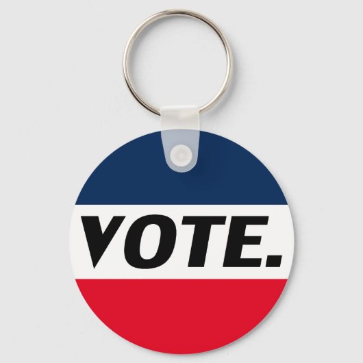 "Stemming" Zwarte letters, rode blauwe witte achte Sleutelhanger (Voorkant)