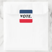 "Stemming" Zwarte letters, rode blauwe witte achte Vierkante Sticker (Tas)