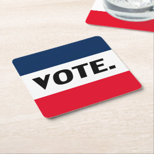 "Stemming" zwarte letters, rode blauwe witte parti Kartonnen Onderzetters