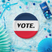 "Stemming" zwarte letters, rode blauwe witte parti Papieren Bordje (Feest)