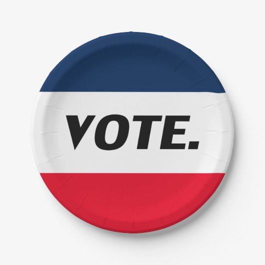 "Stemming" zwarte letters, rode blauwe witte parti Papieren Bordje (Voorkant)