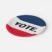 "Stemming" zwarte letters, rode blauwe witte parti Papieren Bordje (Gekanteld)