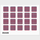 "Stemming" zwarte letters, rood blauw wit Vierkante Sticker (Vel)