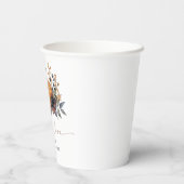 Stemmingvolle herfst bloemige bruidsdouche papieren bekers (Achterkant)