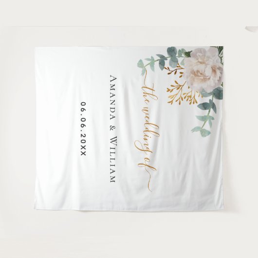 Stemmonogram met bruinkoolbloem wandkleed (Voorkant (horizontaal))