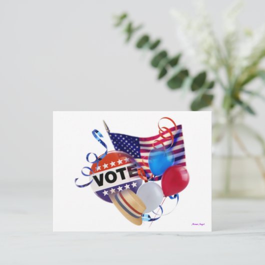 Stempartij Uitnodiging Briefkaart (Staand voorkant)