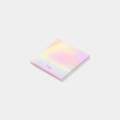 Stempel astel esthetisch roze regenboog, 3x3 gekle post-it® notes (Schuin)