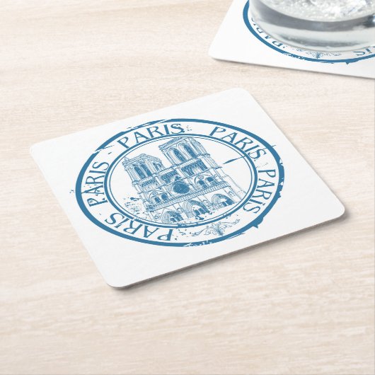 Stempel bij annulering verzenddatum Parijs Kartonnen Onderzetters (Schuin)