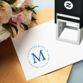 Stempel blauw stempel monogram retournering