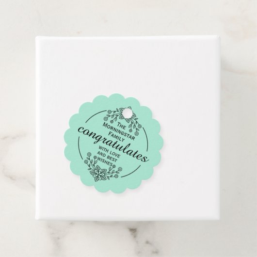 Stempel Cirkel - JOUW TEKST & IDEE - BLOEMEN 9 Bedankjes Labels (In situ)