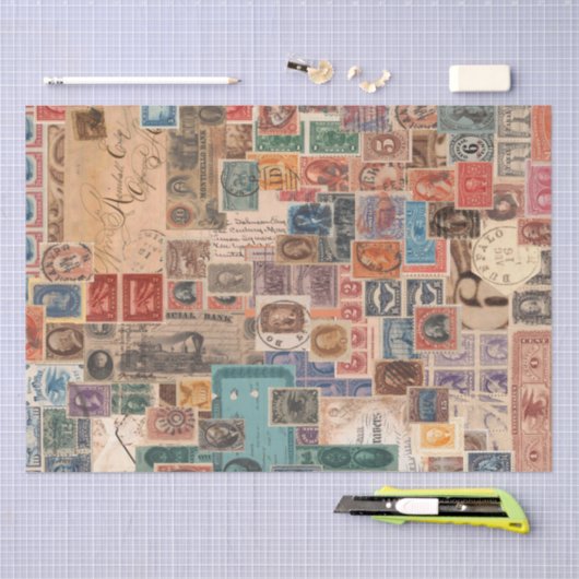  stempel Collage Shabby Chic Decoupage Tissuepapier (Craft)