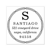 Stempel Deco Dot Monogram Return Adres Stempel (Design)