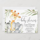 Stempel dieren geslachtsneutraal safari baby showe kaart (Voorkant)