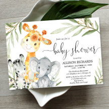 Stempel dieren geslachtsneutraal safari baby showe