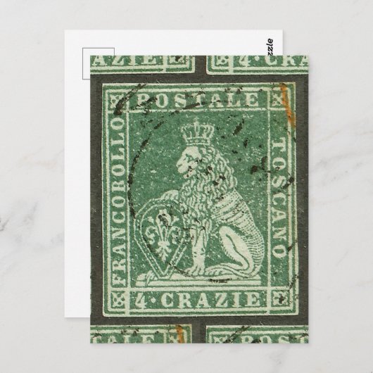 Stempel eerste postzending - Toscane (1851) Briefkaart (Voorkant / Achterkant)