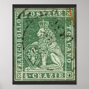 Stempel eerste postzending - Toscane (1851) Poster