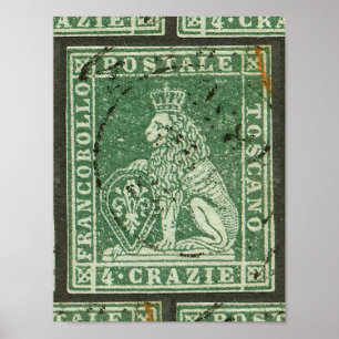 Stempel eerste postzending - Toscane (1851) Poster